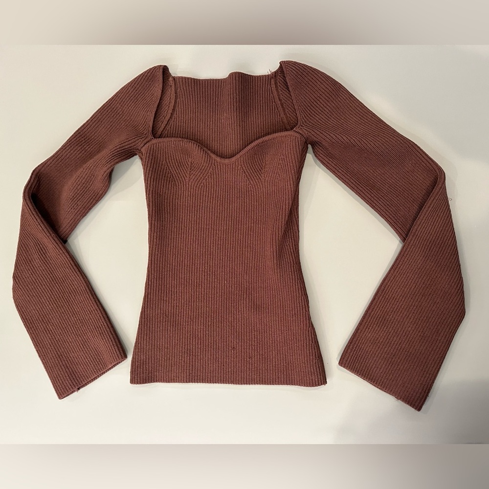 Pixie Market Structured chocolate brown knit bustier top
Size XS